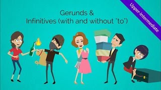 Gerunds and Infinitives Verbs Fun amp humorous ESL video to peak your students’ engagement [upl. by Hsinam]