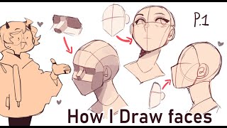 How I draw faces  pt1 facial structure planes and basic anatomy [upl. by Declan]