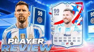 🤯99 COPA AMERICA TEAM OF THE TOURNAMENT MESSI PLAYER REVIEW  EA FC 24 ULTIMATE TEAM [upl. by Kcirdde]