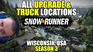 SnowRunner All upgrade  truck locations in Wisconsin USA New DLC Locate and Deliver [upl. by Arleyne]