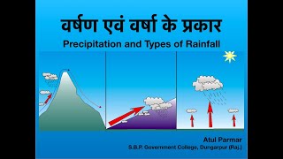 Precipitation amp Types of Rainfall  वर्षण एवं वर्षा के प्रकार  By Atul Parmar [upl. by Natsud708]