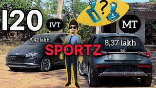 i20 sportz 2024 manual vs automatic ivt which is best option [upl. by Skvorak]