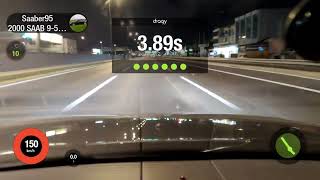 Saab 95 Aero acceleration 100200 kmh with Dragy GPS [upl. by Trumaine813]