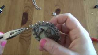 012 ASTUCE TUTO BIJOUX MONTAGE réaliser vous même un sautoir cabochon [upl. by Chrissie]