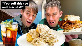 two Brits try Southern Biscuits and Gravy for the first time [upl. by Amilas]