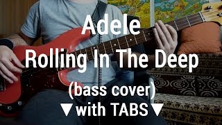 Adele  Rolling In The Deep TABSbass cover🎸 [upl. by Reta]