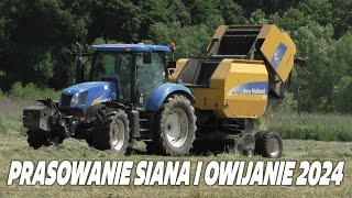 PRASOWANIE 2024✔ NEW HOLLAND T6070 ✔BR 7060✔  OWIJANIE [upl. by Nrek535]