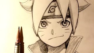 ASMR  Pencil Drawing 110  Boruto Uzumaki Request [upl. by Eb]