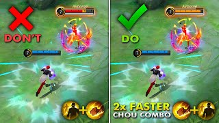 THE NEW USEFUL iNSECTiON CHOU COMBO EASY KILL ENEMY CARRY  MLBB [upl. by Eed]