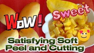 🛑 Satisfying Soft Peel and Cutting Mouthwatering Sweet Mango 🥭 Lets go 🤸💥🥭 ASMR [upl. by Lloyd]