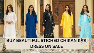 Buy BEAUTIFUL STICHED 2 PIECE CHIKAN KARI DRESS ON SALE summerfashion pakistanidresses trending [upl. by Acinat]