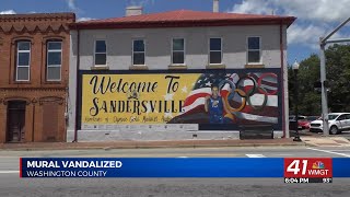 Sandersville residents are expressing concerns over a crime involving vandalism to a mural [upl. by Gawlas]