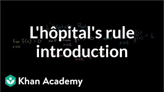 Introduction to lHôpitals rule  Derivative applications  Differential Calculus  Khan Academy [upl. by Euphemia]