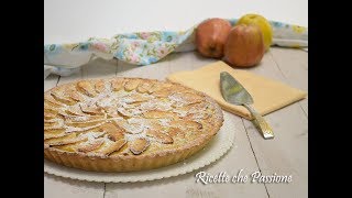 Crostata di mele con crema  Con frolla allolio e crema ricca tipo pastiera  Ricette che Passione [upl. by Manus]