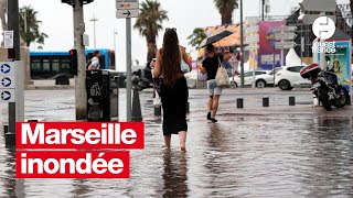 Des pluies diluviennes créent des inondations à Marseille [upl. by Mlawsky]