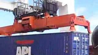 Ship Container Loading amp Unloading [upl. by Nlycaj]