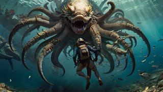 Giant sea monster with many tentacles [upl. by Kerk]