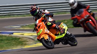 Piaggio ZIP SP 70cc Malossi  Flatout track action battle amp on board [upl. by Jonah]