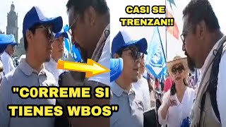 ENCONTRONAZO YOUTUBER CASI LE PARTE LA CARA A EMPLEADO FARSANTE VESTIDO DEL INE EN MAREA ROSA [upl. by Dnalra]