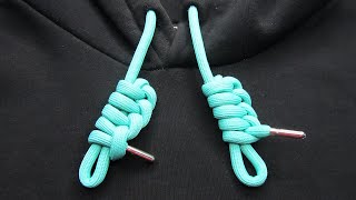 How to tie Hoodie Strings for beginners Great rope knot trick and skills hoodiestring knots [upl. by Gaven976]