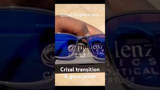 Crizal sapphire Lens with transition generation ll ￼blulenz optics [upl. by Ahcsrop]