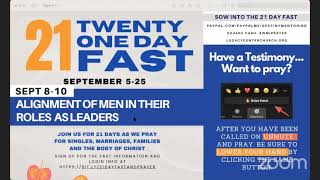 21Day Fast and Prayer  Day 4 Alignment of Men in their Role as Leaders [upl. by Anitsyrhc589]