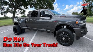 Why You Shouldnt Run 35quot Ridge Grapplers on Your New Truck  2022 Ram 3500 Megacab Dually [upl. by Nosreffej]