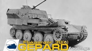 Rare WW2 Flakpanzer 38t Gepard auf Selbstfahrlafette 38t AusfM footage [upl. by Freiman]