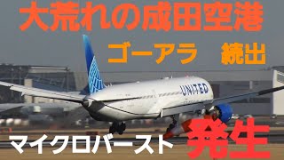 ✈✈RJAA成田空港 南岸低気圧通過 壮絶強風横風着陸 ウインドシア大荒れの成田空港 横風着陸 wind shear Crosswind landing NARITA RWY16R [upl. by Amble]