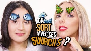 CRASH TEST  SOURCILS WTF  avec Sandrea et Yoko Nail Art [upl. by Ttirb]