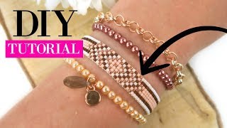 How to make a woven beadloom bracelet with Miyuki Beads [upl. by Kerry]