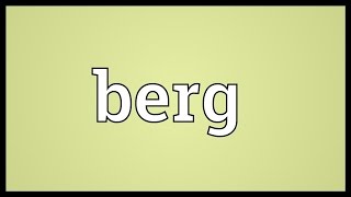 Berg Meaning [upl. by Aleahc]