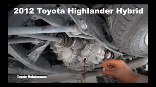 Toyota Highlander Hybrid Rear Transaxle Fluid Change [upl. by Htebesile]