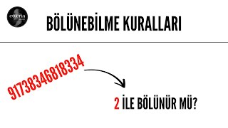 Sayılar Teorisi Serisi 2 İle Bölünebilme Kuralı amp İspatı [upl. by Epolulot]