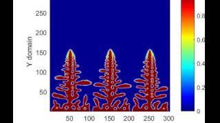 Phase field Dendritic Growth Simulation [upl. by Airdnala]