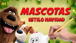 COMO DIBUJAR MASCOTAS AL ESTILO NAVIDEÑO  Como dibujar a Max Duke y Bridget por navidad [upl. by Cire]