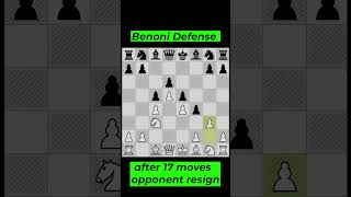 Benoni Defense Old Benoni after 17 moves opponent resign chess [upl. by Inglebert44]