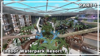 INDOOR WATERPARK RESORT Speed Build PART 1  BLOXBURG ROBLOX  ROBUILDS [upl. by Atnad]