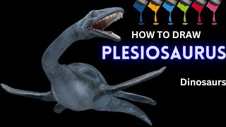 How to Draw PLESIOSAURUS Elasmosaurus dinosaur from Jurassic worldeasy Step by stepJurassic [upl. by Matti884]