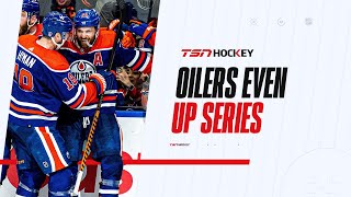 Oilers survive early push from Stars to tie series at two heading back to Dallas [upl. by Cudlip996]