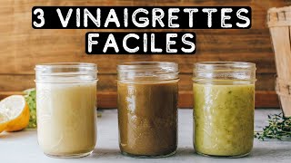 3 Vinaigrettes Vegan Sauces rapides faciles et simples [upl. by Sanfred]