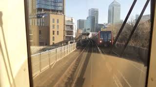 full journey on London dlr train from Bank to Woolwich Arsenal via London City Airport [upl. by Saturday442]