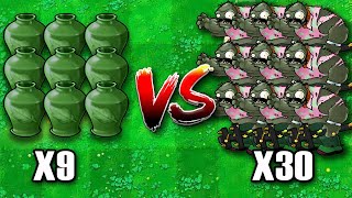 9 VASES PLANT Vs 30 DISCO GARGANTUAR Who Will Win PVZ Hybrid Challenge [upl. by Aisereht]