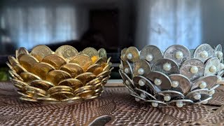 DIY 101 Coins Bowl For Lakshmi PujaDiwali youtube [upl. by Ajnos]