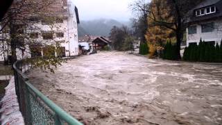 Narasla reka Meža in grabni v Črni na Koroškem [upl. by Anehc6]