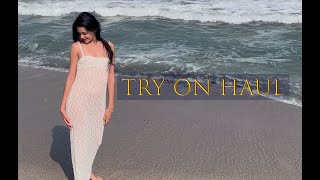 Beachwear try on haul  sheer see through dress  transparent clothes [upl. by Eiboh]