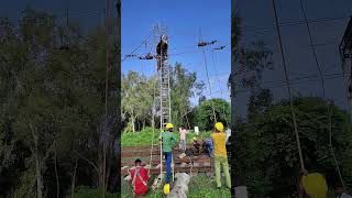 Catenary and contact wire splicing work [upl. by Ymmat]