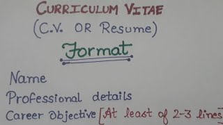 Curriculum Vitae  Resume Bcom 2nd Sem  Bba 4th Semester  CV  Resume Format [upl. by Enautna]