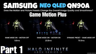 Game Motion Plus on the Samsung QN90A Vs LG OLED C1 Vs Sony A90J [upl. by Lilithe]