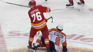 Martin Pospisil Open Ice Hit On Jamie Drysdale [upl. by Aikemaj]